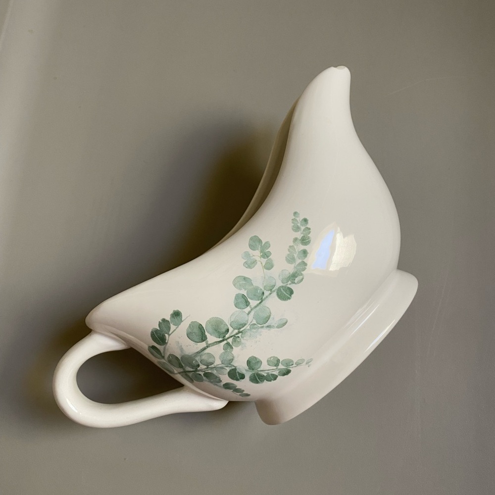 Rare Pier 1 Imports Hushed Harvest Gravy Boat Serving Piece Eucalyptus